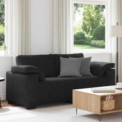vidaXL Canapea loveseat neagră 140 cm catifea foto