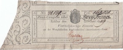 1808 (1819), 2 Franken | Zweij Francs (P-S801) - Regatul Westfaliei foto