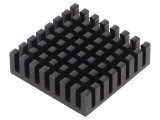 Radiator extrudat cu aripioare BGA PGA negru 28mm x 28mm