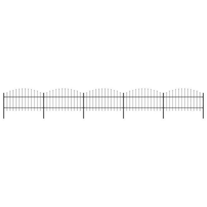 Gard de grădină cu v&acirc;rf tip suliță din oțel, 892,5 cm, negru