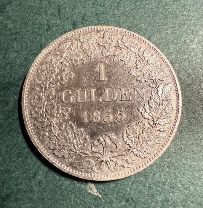 1 Gulden 1855 Regatul Wurttenberg