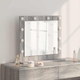 vidaXL Oglindă de toaletă cu lumini LED Gri Sonoma 60x55x18 cm