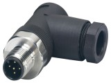Conector M12 cu 5 pini, 48V, &icirc;n unghi, IP65, terminal cu şurub