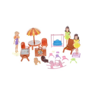 Papusi si accesorii pentru plaja, set 3 papusi, 9 cm, ATU-082768 foto