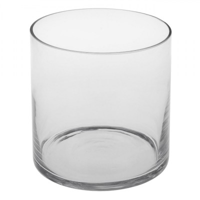 Vază Decorativă, Cilindrică, Sticlă, Transparentă, Diametru 15x15cm foto