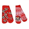 Set 2 Perechi Sosete Fete Minnie Imblanite Anti-Slip Rosu Alb Bumbac Marime 23-26
