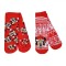 șosete Fete, Minnie, &Icirc;mblănite, Anti-Slip, Roșu Alb, Set 2 Perechi