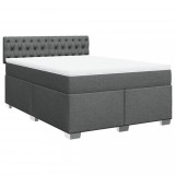 Cumpara ieftin Pat continental cu saltea, gri inchis, 160x200 cm, tesatura