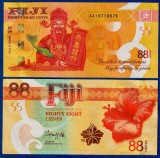 FIJI █ bancnota █ 88 Cents █ 2022 █ P-123 COMEMORATIV █ SERIE AA █ UNC █ necirculata