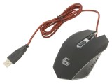 Mouse optic negru-roșu USB cu 6 butoane și cablu 1,3m