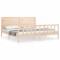 Cadru de pat cu tablie Super King Size, lemn masiv