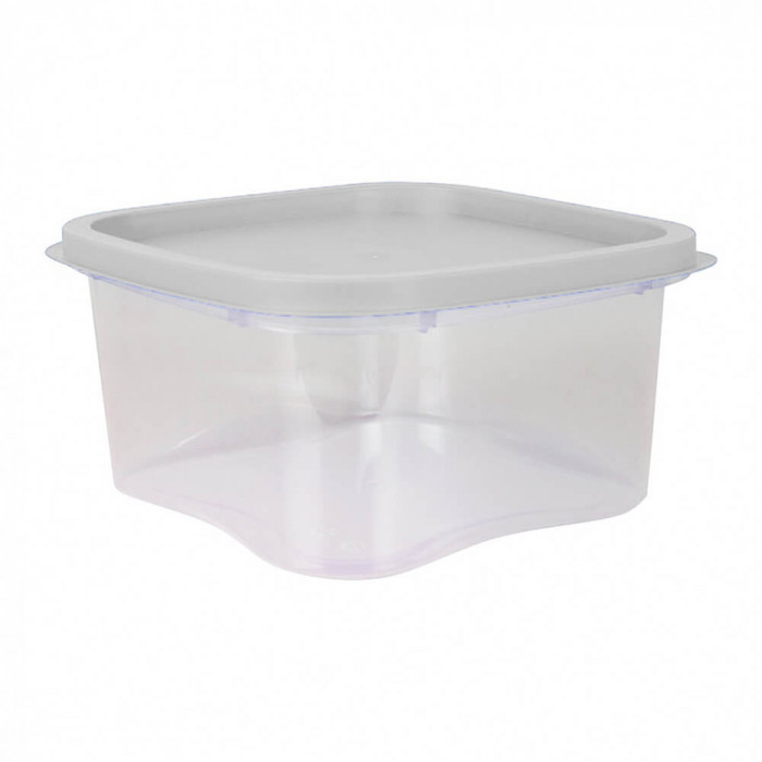 Cutie Alimente Bella, 2.5L, 20.5x20.5x8 cm, Capac Incolor, Caserole Depozitare Alimente, Caserole Alimentare cu Capace din Plastic, Caserole din Plast