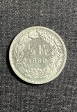 Moneda 1/2 franci 1980 Elvetia