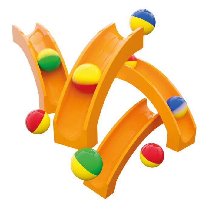 Jucarie copii Marble Run Hubelino - extensie tobogan (12 piese)