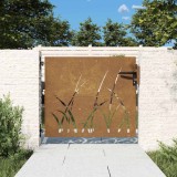 vidaXL Poartă de grădină 85x100 cm, oțel corten, design cu iarbă 153221