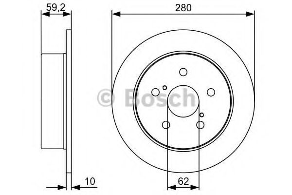 Disc frana TOYOTA AVENSIS (T25) (2003 - 2008) BOSCH 0 986 479 520