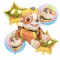 Buchet 5 baloane folie Rubble Happy Party, 60 x 40 cm - Patrula Catelusilor