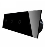 Livolo &icirc;ntrerupător touch 4 module cu indicator luminos, negru