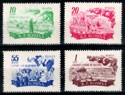 Romania 1955, LP 396, Pomicultura si legumicultura, serie cu sarniera, MH* foto