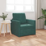 VidaXL Sofa Pat 2 &icirc;n 1 Verde &icirc;nchis 74x77x81 cm Catifea