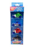 Set 4 Masinute Clasice Die-Cast cu pull-back modele hot road colorate