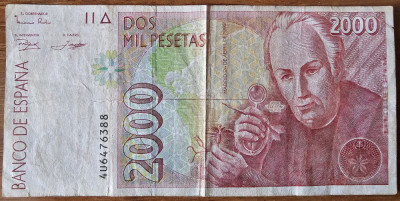 2000 pesetas 1992, Spania foto