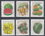 Surinam - Vegetale - FRUCTE - BANANE,PEPENI,PAPAYA - MNH, Nestampilat
