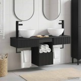 Cumpara ieftin Set dulap baie 3 buc. Negru 40 x 41 x 56 cm Lemn prelucrat