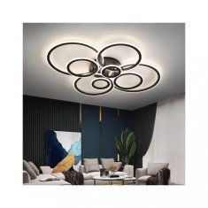 Lustra LED cu Telecomanda Dorothy 130W Dimabila Alb Negru