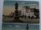 Doua cărți poștale T&acirc;rgu Mureș, Statuia Bem Jozsef și Primaria, Necirculata, Fotografie, Targu Mures