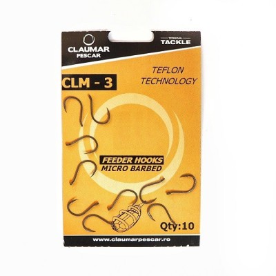 Carlige Feeder Claumar CLM-3 Micro Barbed Teflon Technology 10Buc/Plic Nr 10 foto