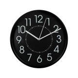 Ceas de perete, 20 cm, Negru mat, Plastic, ATU-083087, Oem