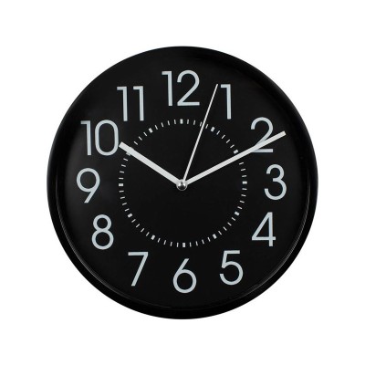 Ceas de perete, 20 cm, Negru mat, Plastic, ATU-083087 foto