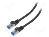 Cablu Patch S/FTP 6a Litat CCA LSZH Negru 1,5m 26AWG LANBERG