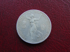 Moneda argint 5 Corona 1908 (cn19) foto