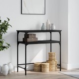 Masă consolă, negru, 75x35,5x75 cm, lemn prelucrat