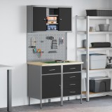 vidaXL Set banc de lucru, 5 piese, negru, oțel