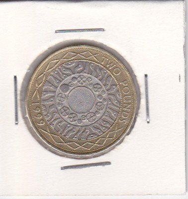 M3 C50 - Moneda foarte veche - Anglia - 2 lire sterline - 1999 foto