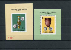 1976 , ROMANIA , Lp 909 , Lp910 , Civilizatia daco-romana , Dant.+ Nedant. - MNH foto