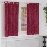 vidaXL Draperii din catifea 2 buc cu &oelig;illets, Roșu vin, 175 x 140 cm