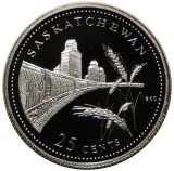 D2 Canada 25 cents 1992/ 125th Anniversary of Canadian Confederation/Saskatchewan /argint .925 ,6 g / /Proof