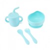 Set 4 piese diversificare din silicon: Cana cu pai, bol, u-grow