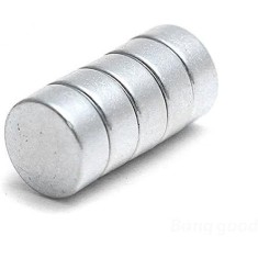 Set 5 magneti foarte puternici, gri, disc, simplu, 15 mm X 5 mm