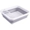 Uscator pliabil pentru vase si tacamuri, din silicon, cu 4 compartimente pentru tacamuri, dimensiuni 38 X 29.3 X 4.7 cm, gri/alb