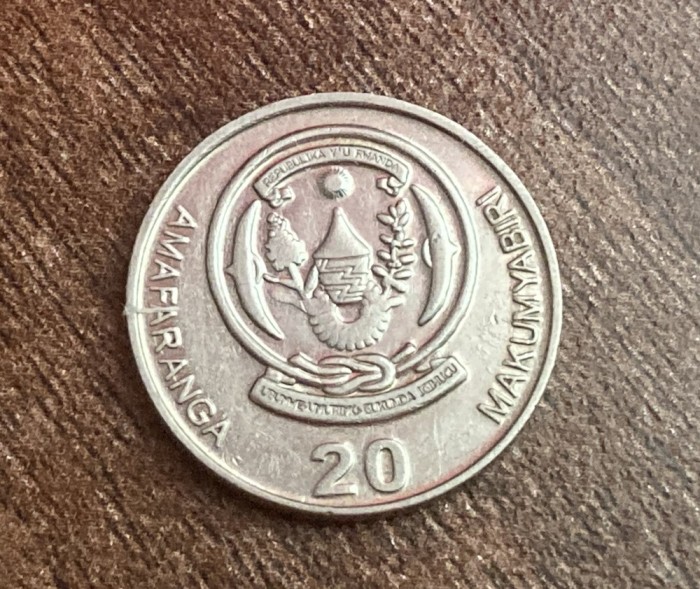 C50 - Moneda foarte veche - Rwanda - 20 amafaranga - 2003