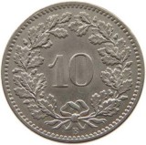 Moneda Rlvetia - 10 rappen 1902