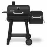 Gratar cu carbuni si afumatoare SMOKE OFFSET 500 Broil King, 127.5x66.3x134 cm, inox/fonta, negru