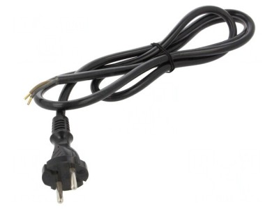 Cablu Electric Negru 1,5m 16A 2x1,5mm2 foto