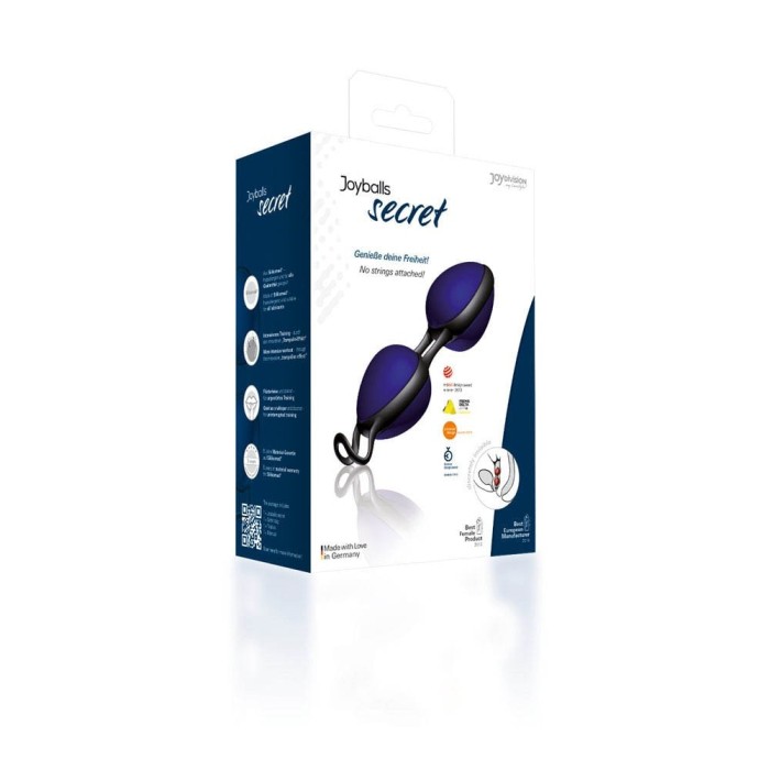 Bile Vaginale Joyballs Secret - Albastru Cu Negru