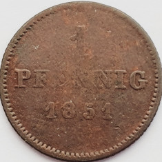 2447 Germania Bavaria 1 pfennig 1851 Ludwig I, Maximilian II km 797